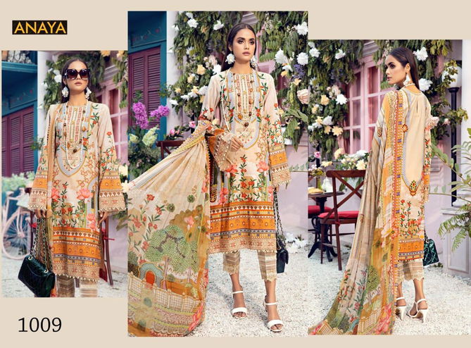 Agha Noor Aanaya Latest Fancy Festive Wear Pure Cotton Top And Bottom With Mal Mal Printed Dupatta Karachi Style Dress Materials 